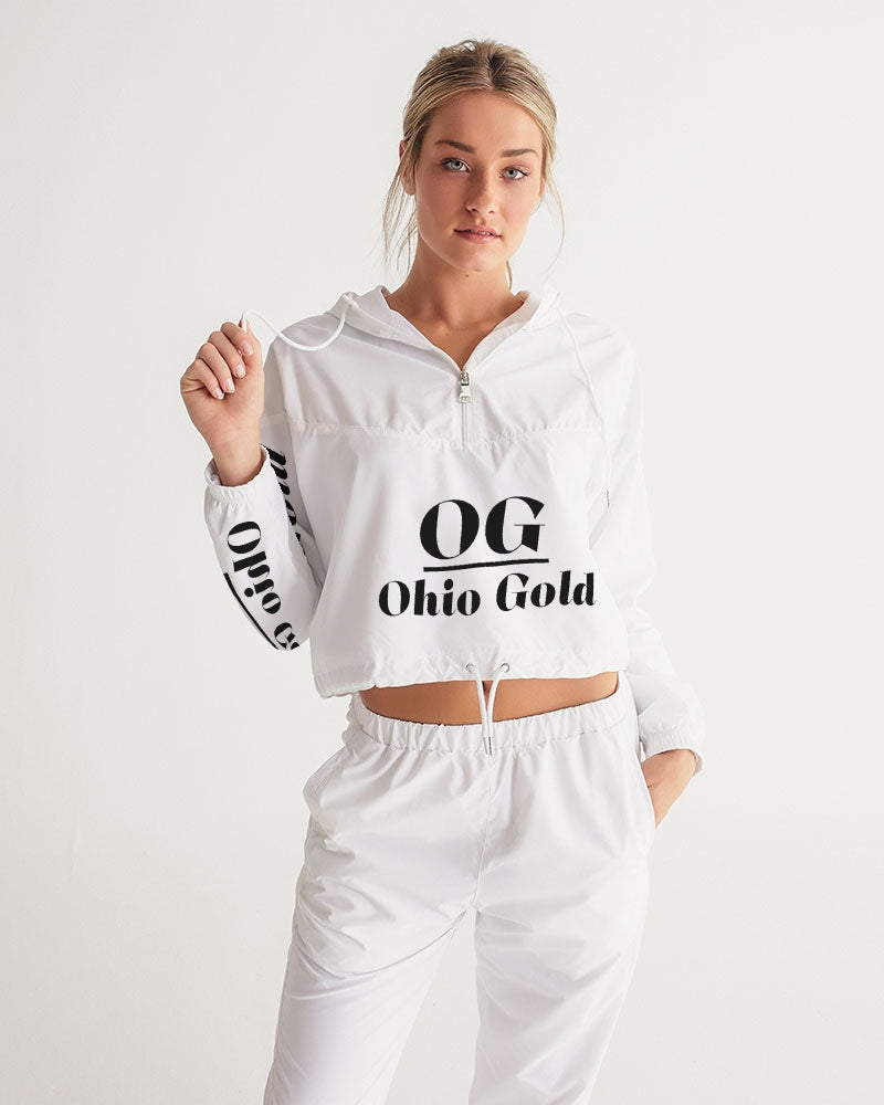 Ohio Gold  black Women's Cropped Windbreaker