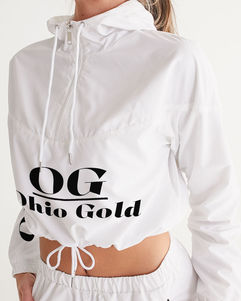 Ohio Gold  black Women's Cropped Windbreaker