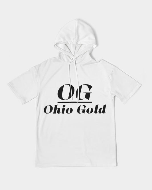 Ohio Gold  black Men's Premium Heavyweight Short Sleeve Hoodie