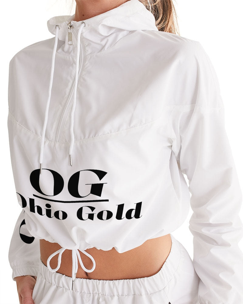 Ohio Gold  black Women's Cropped Windbreaker