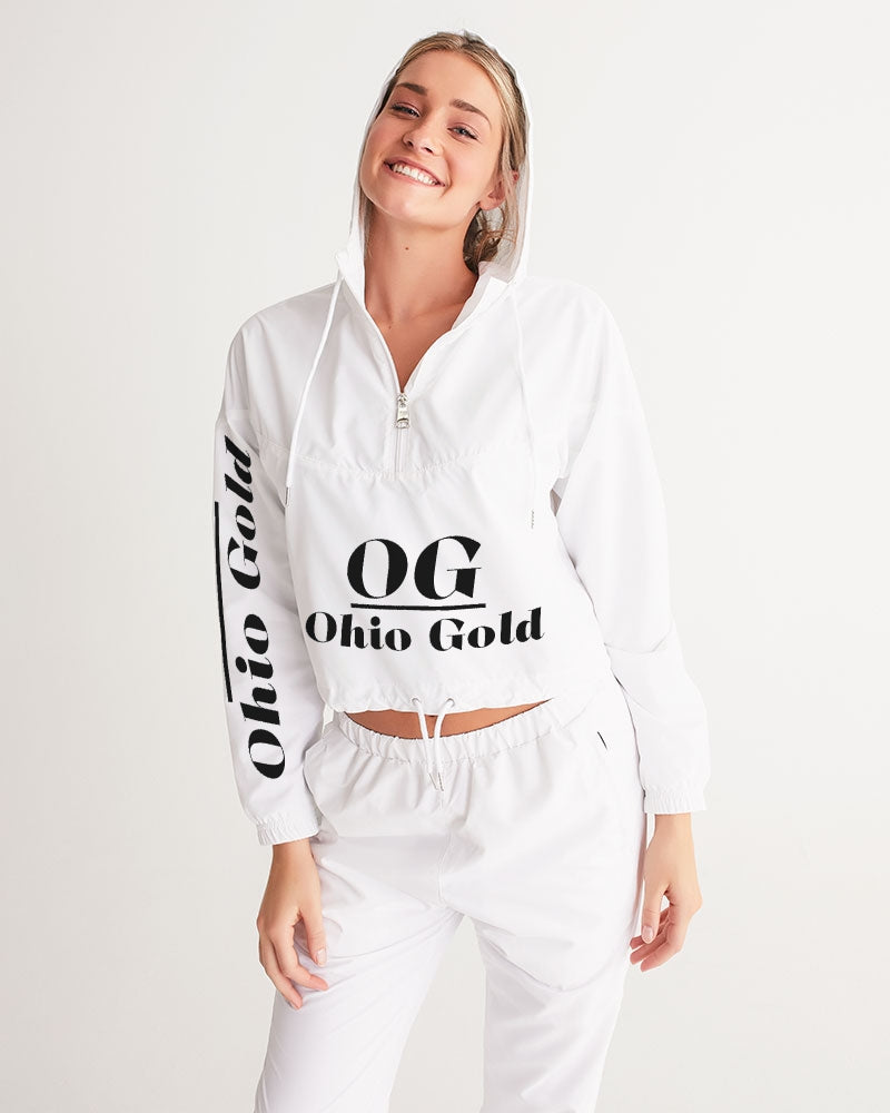 Ohio Gold  black Women's Cropped Windbreaker